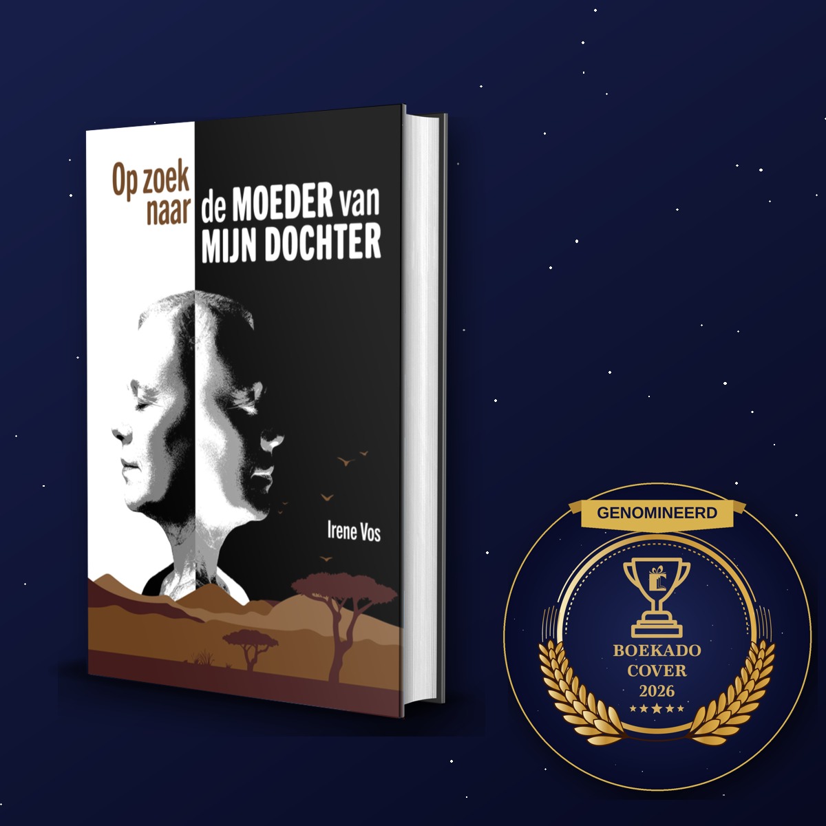 Cover met Boekado Genomineerd-badge